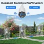 Hiseeu HD185-PZ 4K 8MP 30X Optical Zoom PTZ PoE Security Camera Color Night Vision Human Detection Two-Way Audio IP66 Waterproof CCTV Home Surveillance Cameras