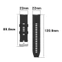 22mm Universal Silver-Buckle Silicone Watch Strap Sweat Water-Resistant Soft Comfortable for Sports Casual Formal Use