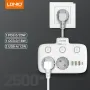 LDNIO Multi-socket Power Strip 2 EU Outlet with 3 USB 1 Type-C Port Multiple Socket Switch European Splitter Socket