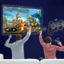 Hanhibr M8 Video Game Console 64G Built-in 10000 Games Retro Handheld Game Console with Dual Player Joystick Gamepad 4K HD Game Stick for Home Entertainment
