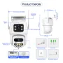 3K 6MP Dual Lens Outdoors WiFi Security Camera HD Night Vision Motion Detection Auto Tracking Waterproof Siren Alarm Push ICSEE APP Remote Viewing Surveillance Cameras