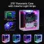 YAHBOOM Raspberry Pi 5 Case Protective Kit with Cooling Fan Chassis RGB Color Light 0.96 Screen Dispaly DIY Electronic Shell Host PCIe