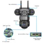 V380 4G 6MP Solar Security Camera 3-Lens System Dual-Charging Night Vision Motion Alerts Security Camera