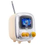 DIVOOM Tiivoo-2 Mini FM bluetooth Speaker Portable Retro TV Speaker 16 Core 40mm Full Range Horn Dual Core 24 bit DSP Chip Digital Phone Album Radio Function Alarm Clock Wireless Desktop Speaker Radios