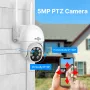 Hiseeu 8WK-4HBC25 Wireless Camera Security System Kit 5MP 5X Digital PTZ 4CH Outdoor CCTV Camera Set 2 way audio IP66 Video Surveillance for Home Safety EU Plug