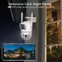 Guudgo 4MP Wifi PTZ EU Camera Dual-Lens Video Surveillance IP Camera Night Vision Cameras Outdoors Security CCTV Cam for Home Safety