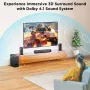 Hiwill D41 320W 4.1CH Soundbar Home Theater bluetooth Surround Sound System 2 Surround Speakers with 5.25 inch Wired Subwoofer 3D Surround Sound 3EQ Mode Dolby Audio Soundbar Home Theater