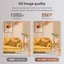 SECTEC Tuya 5MP HD WiFi Light Bulb Camera Full Color Night Vision Motion Tracking PTZ APP Control Two-way Audio Smart Home Security Surveillance Bulb Camera