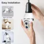Guudgo E27 2MP+2MP WiFi Bulb Surveillance Camera Dual Lens 10X Zoom Color Night Vision Motion Detection Two-way Audio 4MP PTZ IP Baby Monitor Camera