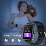 Weofly Active 1.85inch HD Screen bluetooth Call Heart Rate Blood Pressure Blood Oxygen Monitor Sleep Monitoring Body Temperature Detection Breath Training Multi-sport Modes Music Playback IP67 Waterproof Smart Watch