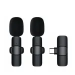 Wireless Lapel Microphone Compatible with iOS Android Smartphones Cordless Omnidirectional Condenser Mic for Interviews Videos Podcasts Vlogs