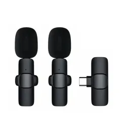 Wireless Lapel Microphone Compatible with iOS Android Smartphones Cordless Omnidirectional Condenser Mic for Interviews Videos Podcasts Vlogs