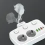 LDNIO Multi-socket Power Strip 2 EU Outlet with 3 USB 1 Type-C Port Multiple Socket Switch European Splitter Socket