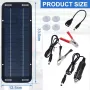 12V Solar Panel 6W Portable Flexible Solar Charger Kit with USB 5V DC Output for Car Camping Hiking Phones Power Banks Battery Charging CigaretteLighter Suction Cups