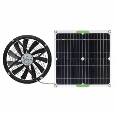12V 25CM 大風量排気ファン ソーラーパワーファン キッチン用 家庭用冷却排気ファン