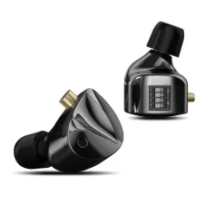 Auricolari cablati KZ D-Fi HiFi Sound Bass Driver dinamici magnetici doppi da 10 mm Sintonizzazione a quattro velocità Cuffie in-ear ergonomiche da 3,5 mm con microfono