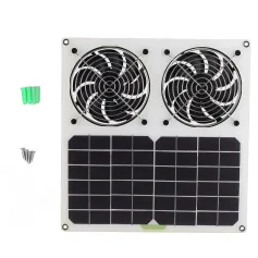 ソーラーパネル駆動ファン 12インチ 防水 デュアルファン 100W ソーラー排気ファン 鶏舎 温室用
