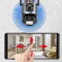6MP 3K PTZ WiFiカメラ デュアルレンズスクリーン インテリジェントナイトビジョン モーション検知 双方向インターホン 録画再生 CCTV監視 セキュリティカメラ ICSEEアプリ