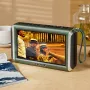SANSUI F53 Wireless bluetooth Speaker 4.3-inch LED Display Radio Portable FM Radio Support TF USB Disk Playback MP4 Music Player Video Speaker with Lanyard