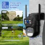 Hiseeu WS419B WS419QB 9MP WIFI IPカメラ 3レンズ＆デュアルスクリーン 8倍ズーム PTZカメラ AI自動追跡 セキュリティビデオ監視カメラ