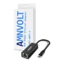 AMNVOLT ANET-5 USB 3.2 to 5GbE Adapter Wired LAN Network Connection for Raspberry Pi 5G/2.5G/1G/100Mbps 5000Mbps USB-C to RJ45 Network Converter