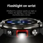 Bakeey 1.45 inch HD Screen Built-in Flashlight bluetooth Call Heart Rate Blood Pressure Blood Oxygen Monitor Breathing Training Sleep Monitoring Multi-sport Modes Music Playback IP67 Waterproof Smart Watch