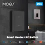 MOES ZS-SR-EUB Tuya 20A ZigBee3.0 Smart Heater AC Switch High Load Electricity Monitor Double Pole App Remote Control Support Alexa Google