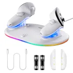 for Meta Quest 2/3/3s RGB Magnetic VR Controller Charger Dock Dual Gamepad Fast Charging Base