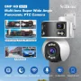 Srihome SH055 8MP WIFI IPカメラ 5倍ズーム 3レンズ 2画面 AIヒューマノイド検知 ナイトビジョン 双方向インターホン HD PTZ ホームセキュリティ CCTV モニターカメラ