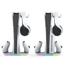for PS5 Slim Vertical Stand with RGB LED Lighting and PS5 Slim Controller Quick Charger for Playstation 5 Slim
