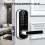 Smart Fingerprint Door Lock App Remote Control Keyless WIFI Digital Touchscreen Lock NFC IP67 Waterproof with 2 IC Cards 2 Keys Support USB Emergency Battery Open the Door