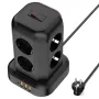 Filtro de linha vertical T13 10A 2200W 12 em 1 com 8 tomadas CA + 3 USB-A + 1 USB-C e cabo de extensão de 1,8 m com proteção contra surtos para escritório doméstico CA 100-250 V