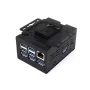 Industrial Metal Case for Raspberry Pi 5/5B Large Space Protective Enclosure Compatible with Expansion Board Enhanced Connectivity Ventilation Slots Wall Mount DIN Rail Mount