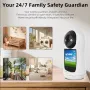 3MP 2K PTZ Wifi IP Camera Video Call with 2.8 Inch IPS Screen Baby Cry Sound Detection Security IP Camera Baby Monitor iCSee