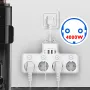 16A 4000W EU Plug Power Strip 4-Way USB Port Electrical Socket Power Strip Individually Switchable Home Adapter Surge-Protector