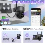 4MP Güneş Enerjili WiFi IP Kamera 320¡ã Pan 90¡ã Tilt PIR Hareket Algılama ICSEE APP İki Yönlü Ses Gece Görüşü IP66 Su Geçirmez Dış Mekan Gözetim Kamerası