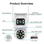4MP Dual Lens Tuya Wifi Camera PTZ Outdoor 4K Wireless Dual Screen Security Camera Auto Tracking Monitoring Video Surveillance EU Plug