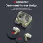 Fone de ouvido Monster XKT32 Bluetooth V5.4 TWS com luz RGB, som Hi-Fi, mini fones de ouvido portáteis para jogos com microfone