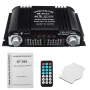 12V 車用ミニ HIFI デジタル Bluetooth オーディオ パワーアンプ 4チャンネル出力 リモコン付き