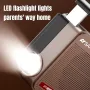 SANSUI E35 Radio Portable Digital Retro Speaker HiFi Bass Music Player with LED Flashlight FM AM SW Full Band Support USB TF Card Playback Radios
