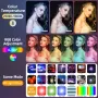 ST-120 RGB LED Video Light Full Color Output Camera Lamp Dimmable 2500K-9000K Bi-Color Panel Light for Vlog Youtube Photography