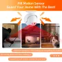 Smart Home Indoor Infrared Anti-theft Alarm 112dB Sound Light Alarming 4 Volume Levels 12M Long Induction Distance Doorbell Function Wireless IR Detector Human Body Sensor