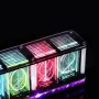 HU-071 DIY RGB LED時計キット デジタルアラーム マルチカラーディスプレイ タッチコントロール 音楽スペクトル タイマー バックアップバッテリー 高透明度アクリル カスタマイズ可能なカラー DC 5V