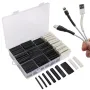 300Pcs/lot Polyolefin Shrinking Assorted 3:1 Heat Shrink Black White Tube Wire Cable Insulated Sleeving Heat Shrink Tubing Set