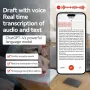 A3 AI Voice Recorder 64GB AI ChatGPT-4 Intelligent Voice Recorder Audio App Phone Call Record Transcribe Summarize Voice to Text conversion Device