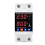 Dual Display 40A 63A 80A 230V Din Rail Adjustable Digital Over Under Voltage Relay Surge Protector Limit Over Current Protection