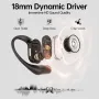 Weofly OutFits Open-ear Earbuds Wireless Bluetooth 5.4 Earphone 18mm Large Dynamic Driver Deep Bass 21H Playback Earhooks Sports Headphones