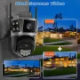 Cameră de securitate fără fir 2K 4MP WiFi Dual-Band Supraveghere în aer liber cu IR Color Night Vision IP66 Monitor audio bidirecțional cu urmărire automată rezistentă la intemperii