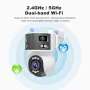 Srihome SH055 8MP WIFI IPカメラ 5倍ズーム 3レンズ 2画面 AIヒューマノイド検知 ナイトビジョン 双方向インターホン HD PTZ ホームセキュリティ CCTV モニターカメラ