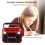 X-BASS Handheld Radio FM AM SW Radio Built-in Magnetic Speaker Support USB BT TF Headphone Music Player with Multi-band Household Flashlight Indoors Outdoors Use
